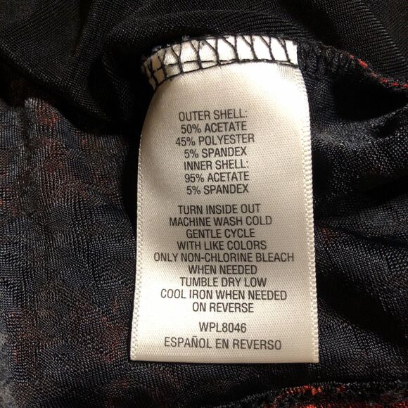 JM Collection Jacket Women M Red Black Cardigan Sparkling Rose Layered Look Top - Picture 9 of 11